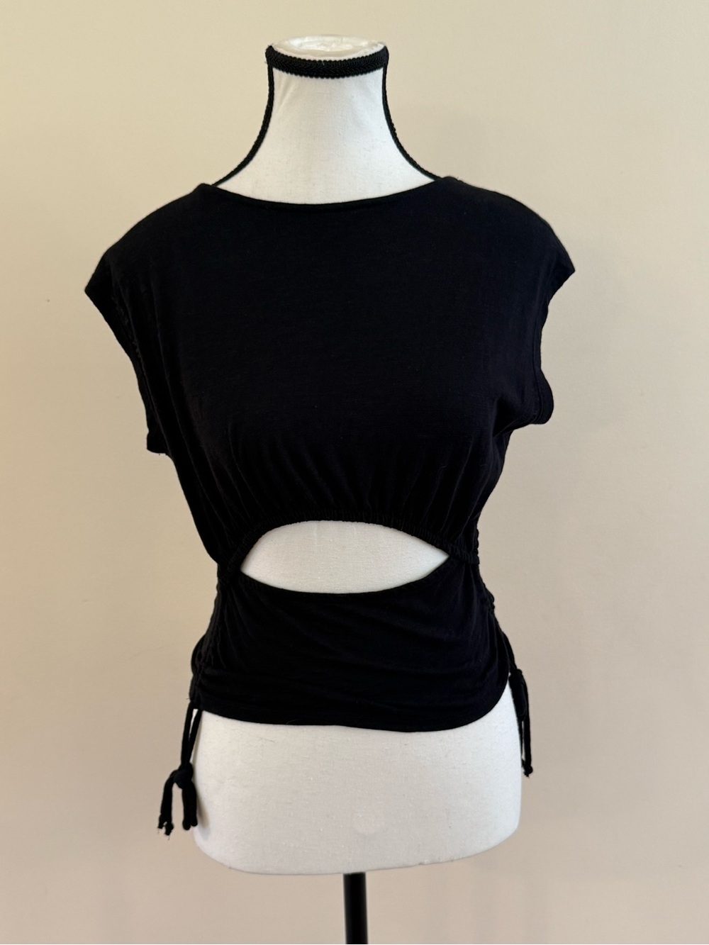 Express Black Cutout Drawstring Women's Top size small